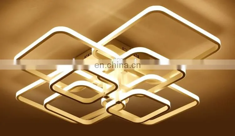 Creative square personality led ceiling light for living room