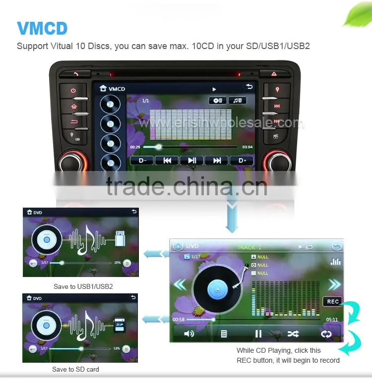 Erisin ES7047A 7 inch A3 MTK 2 Din Car Radio CD Player with GPS Bluetooth