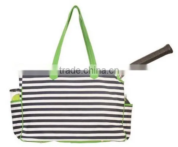 Hot Selling Handbag Green Stripe Sportsbag