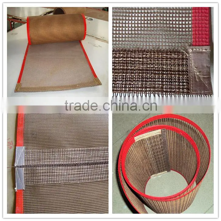 4*4 brown high temperature ptfe teflon coated fiberglass mesh conveyor belt for conveyor textile printing