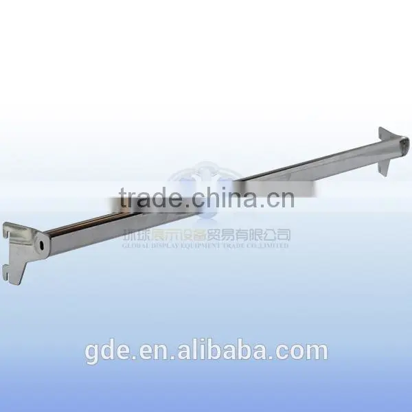 Metal chrome hanging rail for slotted channel