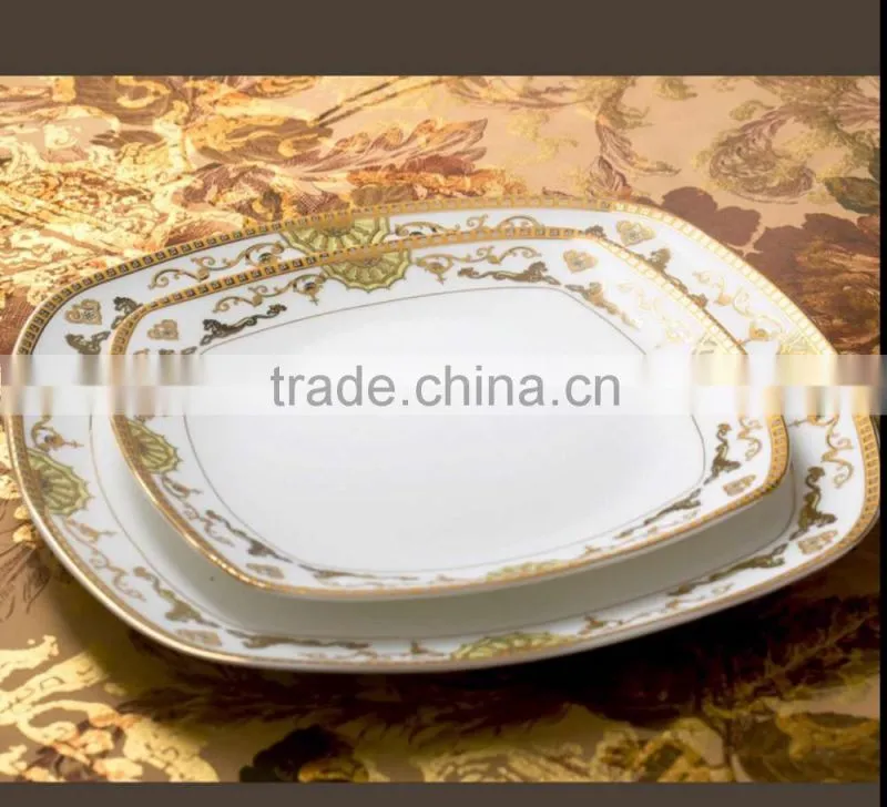 porcelain 12 pcs dinner set with color box ,porcelain dinner set for christmas decal