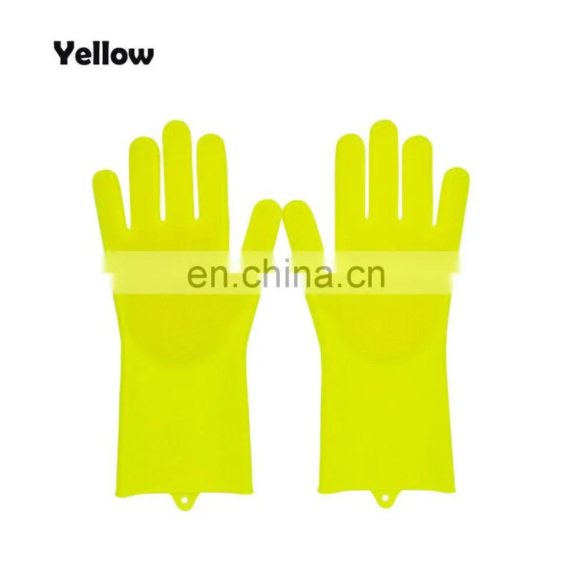 Dishwashing GloveR Magic Silicone Scrubber Rubber Cleaning GloveRs For Kitchen Pet