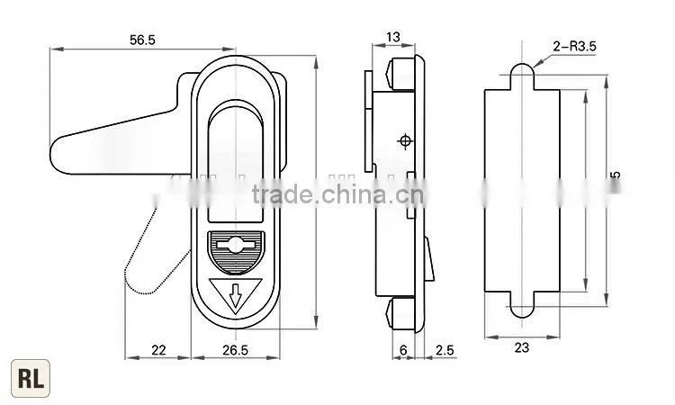 ROHS CE Feilei factory Chrome Plated Metal box lock for industry use