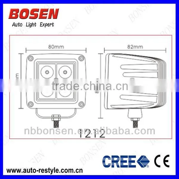16W CREE flush offroad work light for tractor, forklift, off-road, ATV, excavator, heavy duty equipment etc.