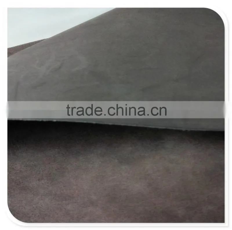 Genuine finish nubuck leather for saddle leather
