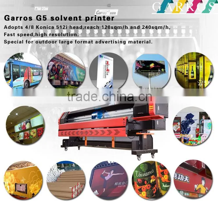 Garros 3.2m C,M,Y,K Fabric Pvc Konica Print Head Konica Solvent Flex Printer