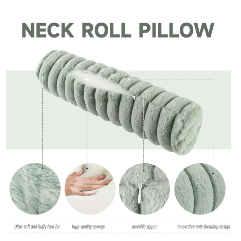 Custom Round Cervical Roll Cylinder Bolster Pillow2