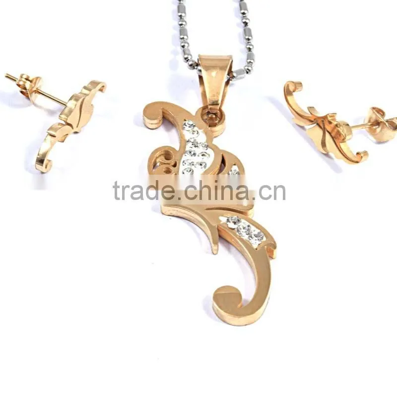 German Stainless Steel Jewelry Gold Plated Fashion Jewelry Sets
