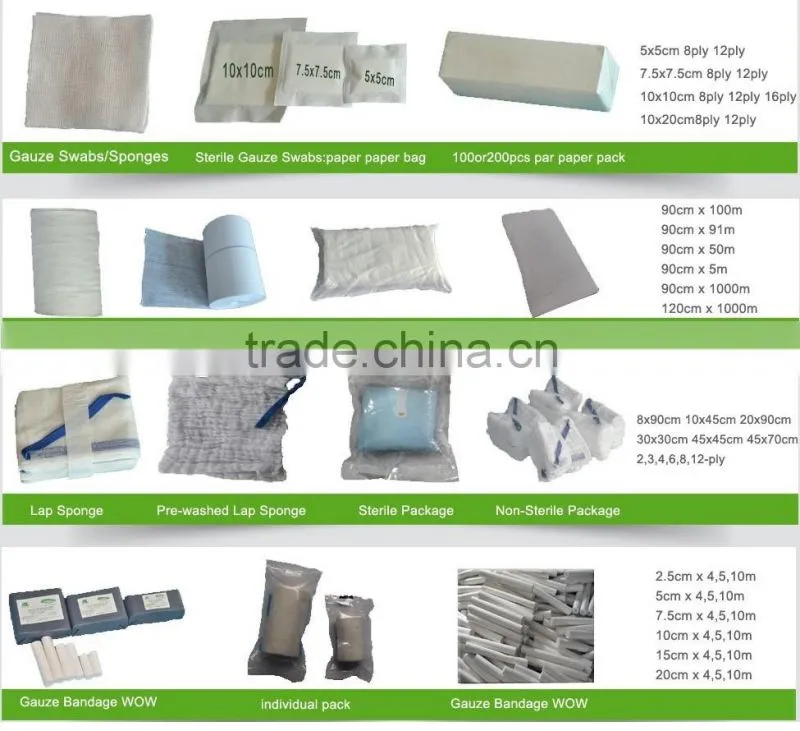 Absorbent Gauze Roll/100% Cotton Gauze Roll 20threads/cm2 CE ISO FDA