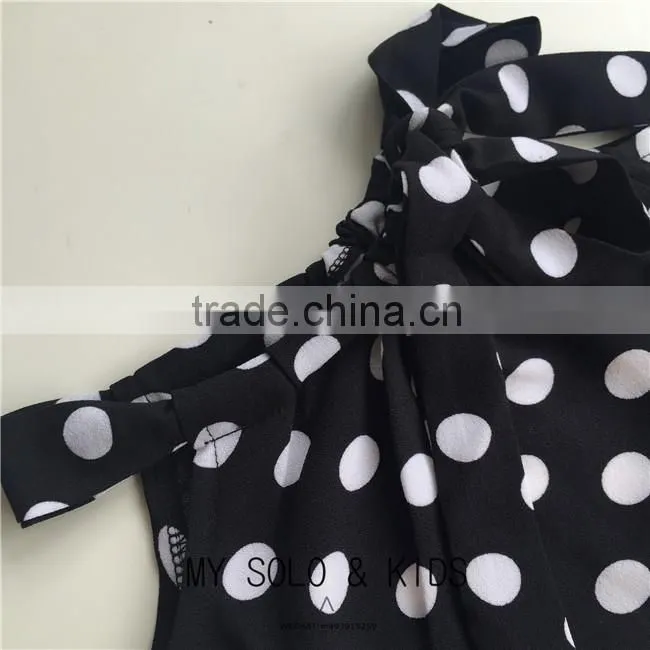 2016 ins hot summer t-shirt baby girl dot chiffon t-shirt toddler girl european summer tops girl halter tops