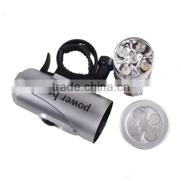 Plastic Front Bicycle Lamp 5LED 4*AAA Bicycle Lamp