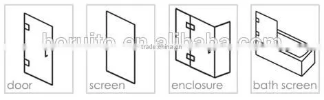 6mm to 12mm shower door tempered glass with EN12150