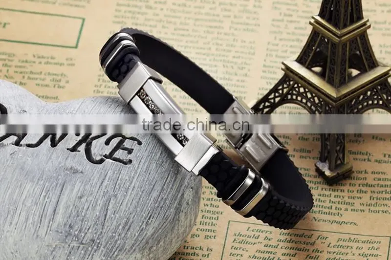 Most popular bracelet silicone metal new trendy