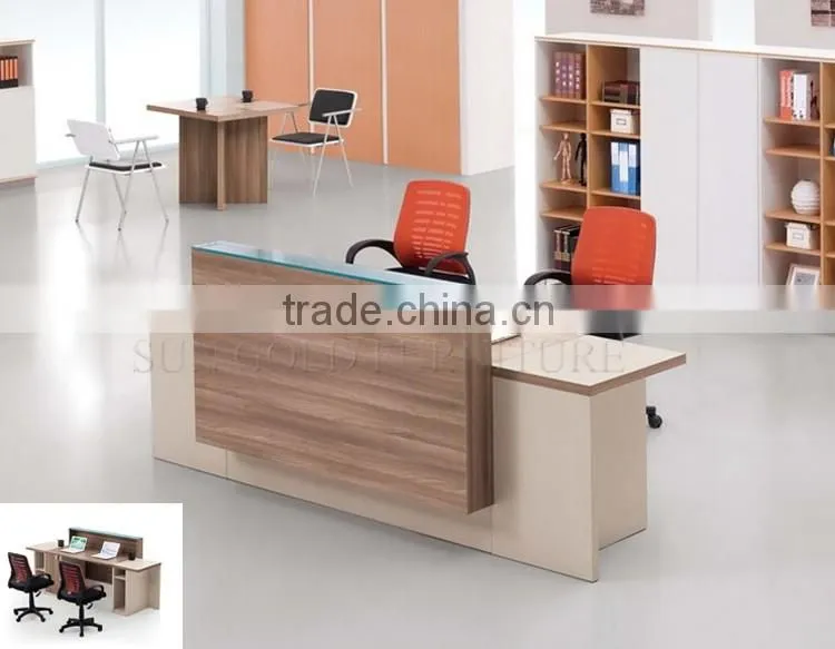 Beauty salon furniture white front reception desk wood shop counter design (SZ-RTB033)