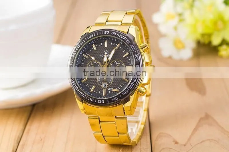 RD09 202 RQMAND Luxury Calendar Men Watches Steel Gold Male Clock Men Military Wristwatch Quartz Sports Watch Relogio Masculino