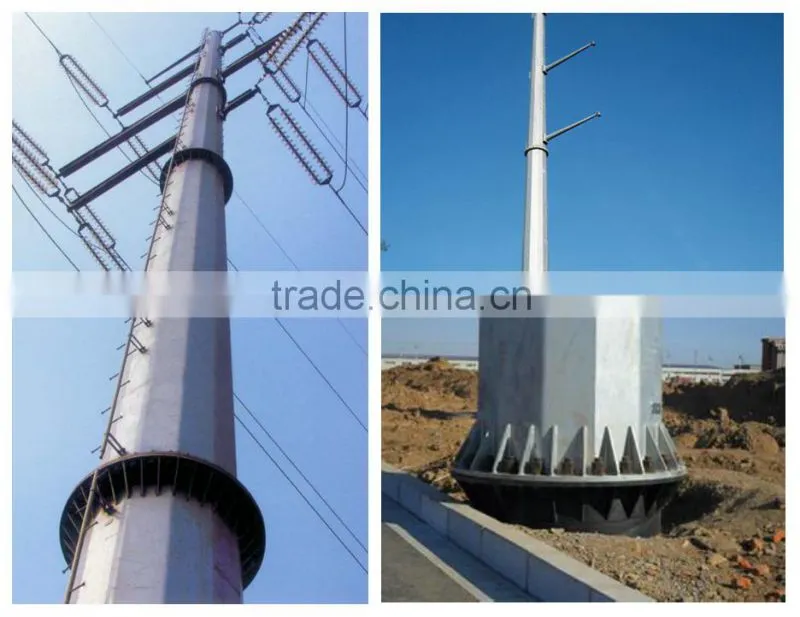 Electric steel transmission poles