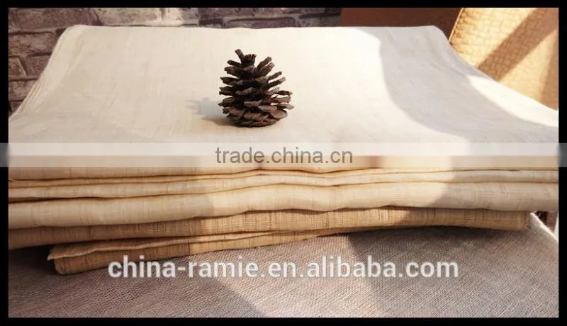 unbleached ramie&silk combined woven plain fabric