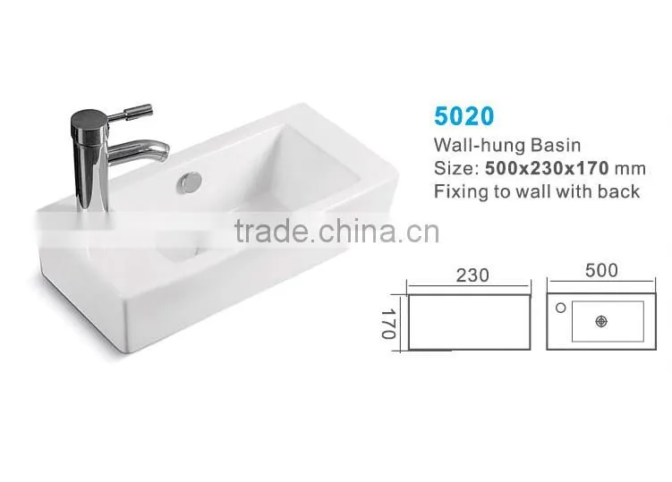 Ceramic wall hung basin sanitary ware art basin