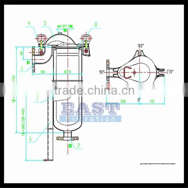 HTF SS304 SS316 Stainless Steel Single Bagdrinking water filter