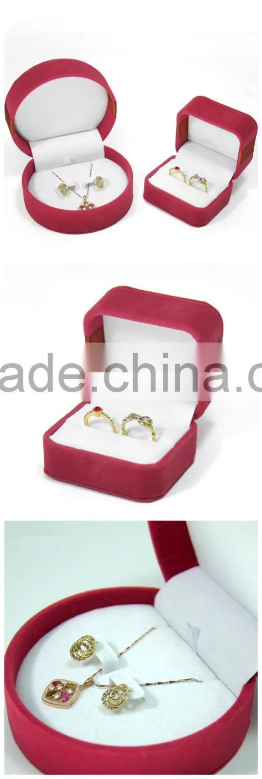 Wholesale Custom Fancy Velvet Jewelry Gift Box With Ribbon
