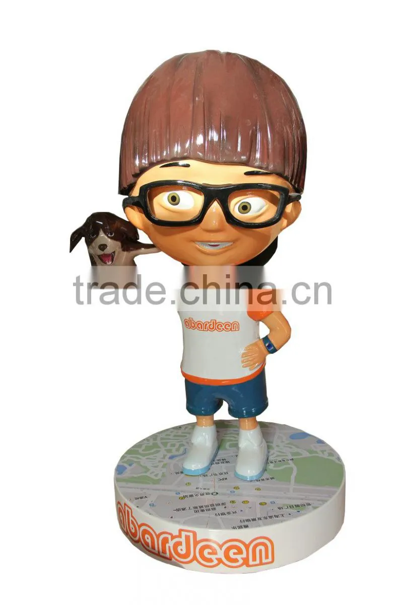 cartoon little boy garden resin sculpture