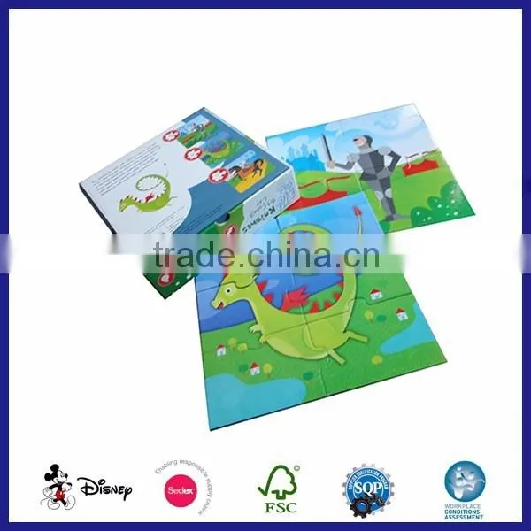 education toys 2016 cardboard animal children toy puzzle