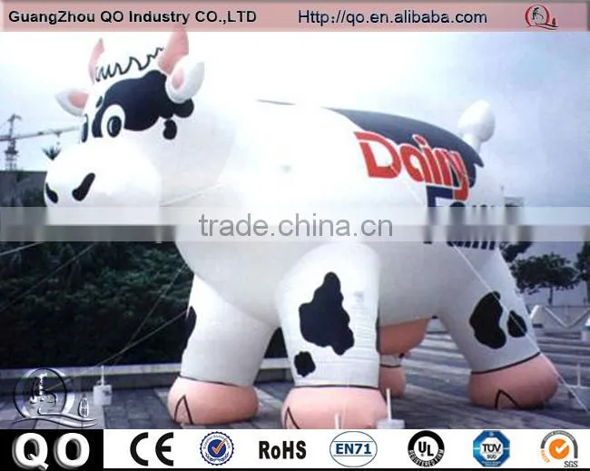 High quality outdoor pvc giant inflatable cow size cartoon for advertising