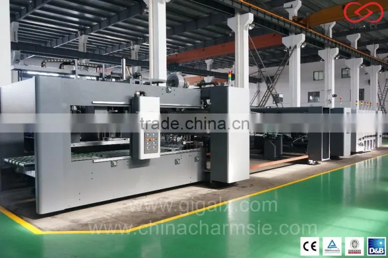 GIGA LX608CN Automatic Folder Gluer Machine Online With Flexo Carton Box Machinery