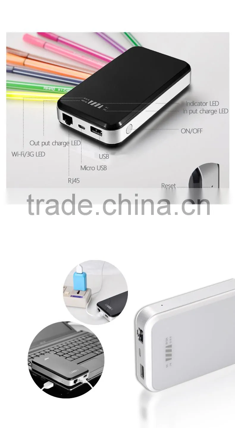 10000mah multi-use power bank 3g wifi router