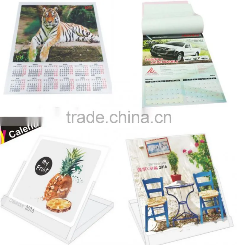 High quality custom design calendar printing/ islamic hijri calendar fragrance
