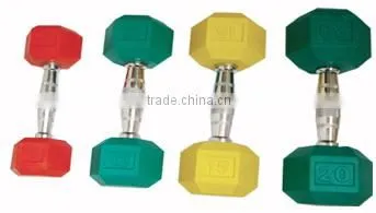 Crossfit Black Rubber Coated hex dumbbells