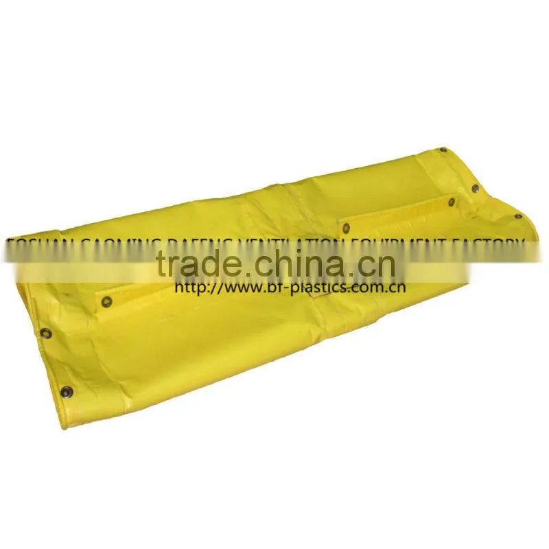 680GSM fire resistant yellow strong PVC tunnel vent duct with snap hooks