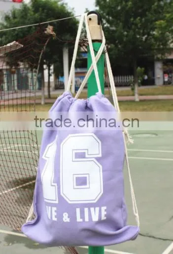 Hot sale cotton canvas drawstring bag for sport