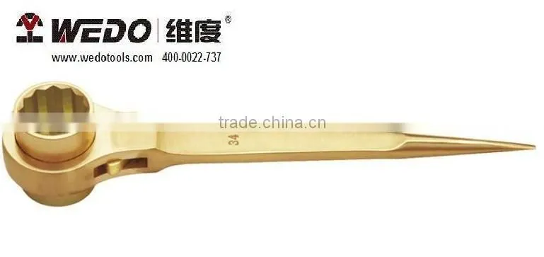 Spark proof ratchet wrench 22mm-41mm reversible ratchet wrench non spark,non sparking ratchet