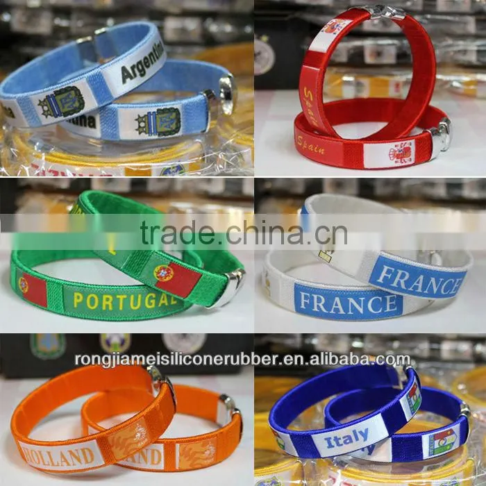 promotion 2014 flag bracelet, world cup bracelet/ wristband