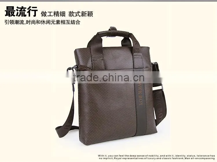 Faux leather messenger bag for men
