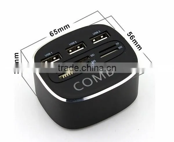 Aluminum Mini 3 Ports USB 2.0 Hub