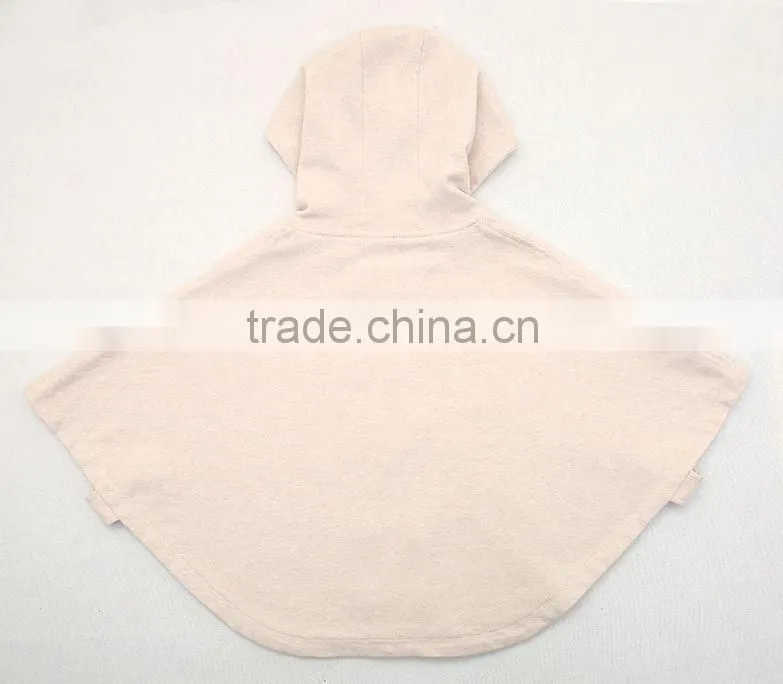 Stylish baby cape outwear coat soft cotton toddle baby cloak with hat
