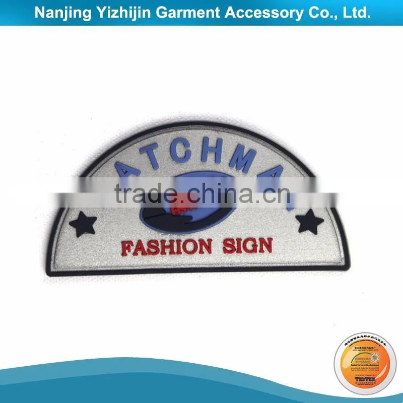 3D Embossed Logo Transparent Rubber Silicone Label