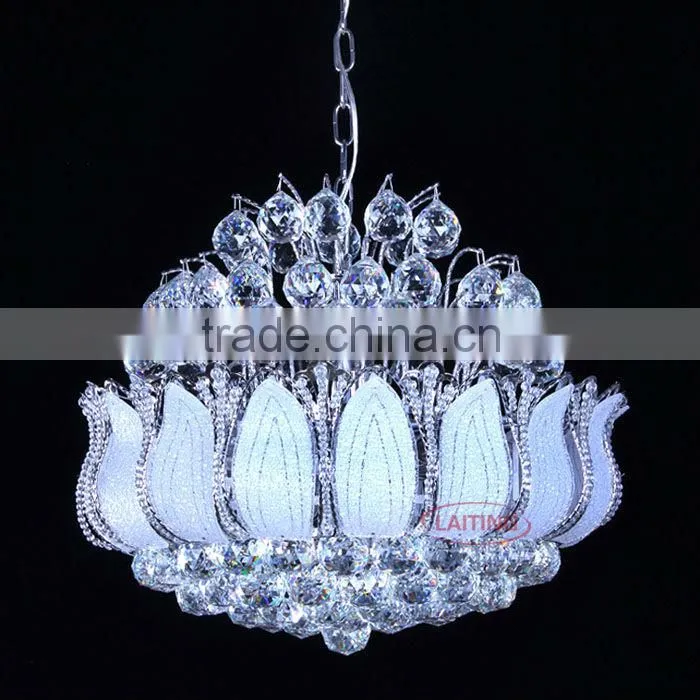 Chinese Style Glass Crystal LED Chandelier Hanging Pendant Light for Retail