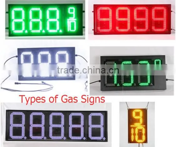 Outdoor waterproof 12 inch 7 segment led display gas station price signs indoor led display screen