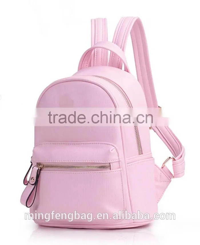 High Quality PU Leather Pink Girl Backpack