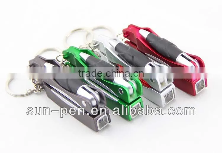 folding multi-funtional pen with LED and scissors