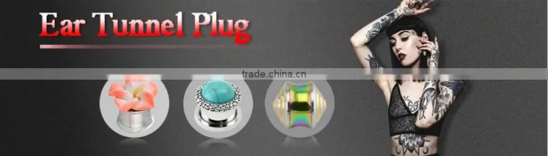New type fashion body jewelry wholesale o-ring single flare stone plugs