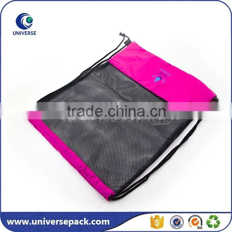 Custom-made drawstring mesh tote bag