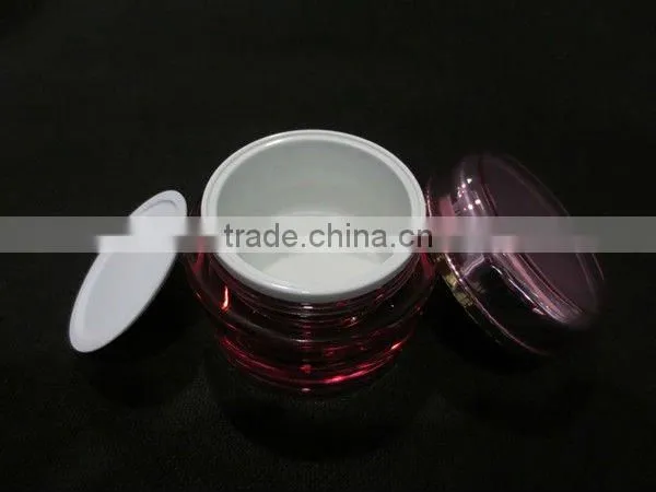 Round Acrylic Cream Jar and Lotion Pump Bottle for Cosmetic Packaging