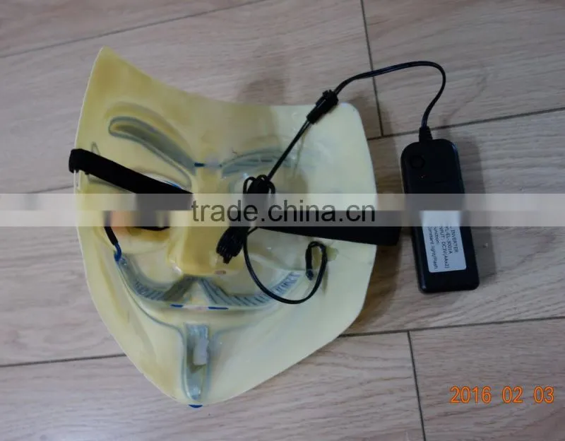 Hot Selling Party EL light Mask / EL WIRE V for Vendetta Mask