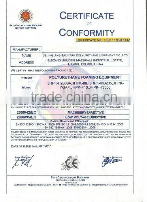 Polyurethane spray gun CE mark Supplier