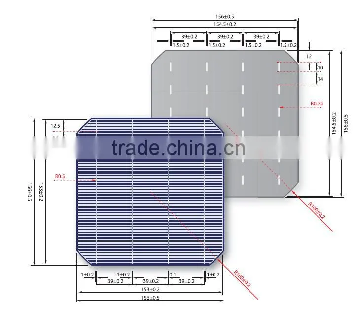 156*156 monocrystalline solar cell /6" solar cell price